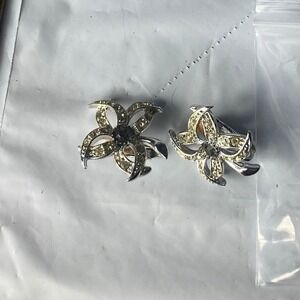 Silver Tone Butterfly‎ Stud Earrings
